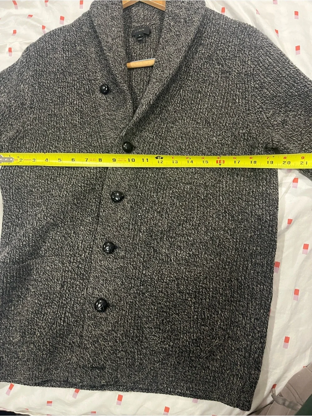 J. Crew Gray Shawl Collar Cardigan 100% Lambswool